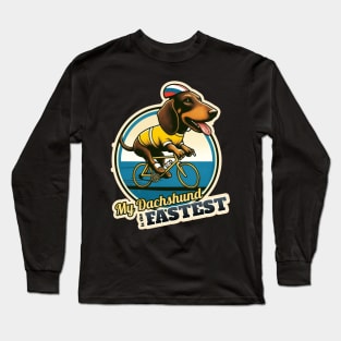 Cyclist Dachshund Long Sleeve T-Shirt